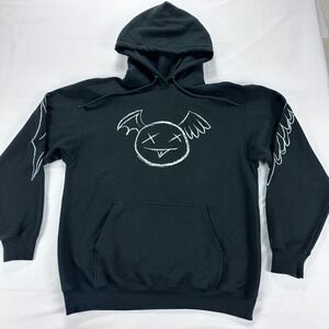 Dream 25 Million Subscriber Black‎ Winged Smiley Graphic Hoodie Unisex Large